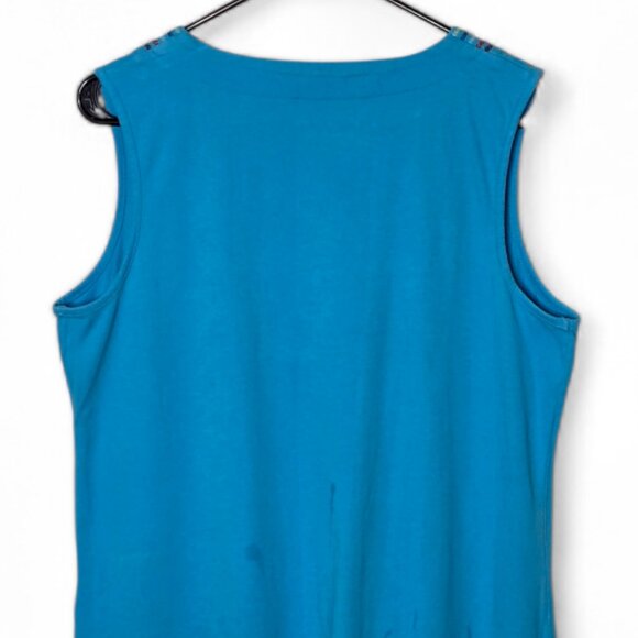 Lands End 100% Cotton Blue Midi Dress Size Medium - Picture 5 of 7